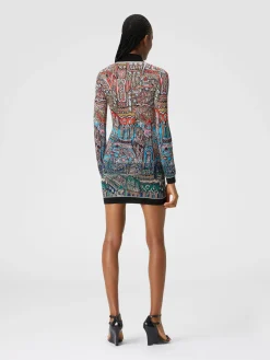 Mini-dress with Venezia jacquard motif
