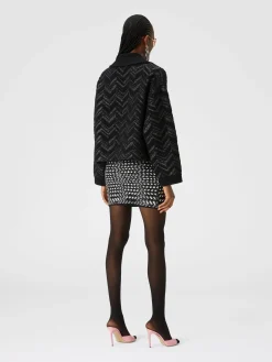 Miniskirt with lamé embossed zigzag