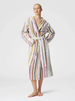 Moonshadow cotton terry bathrobe with lurex