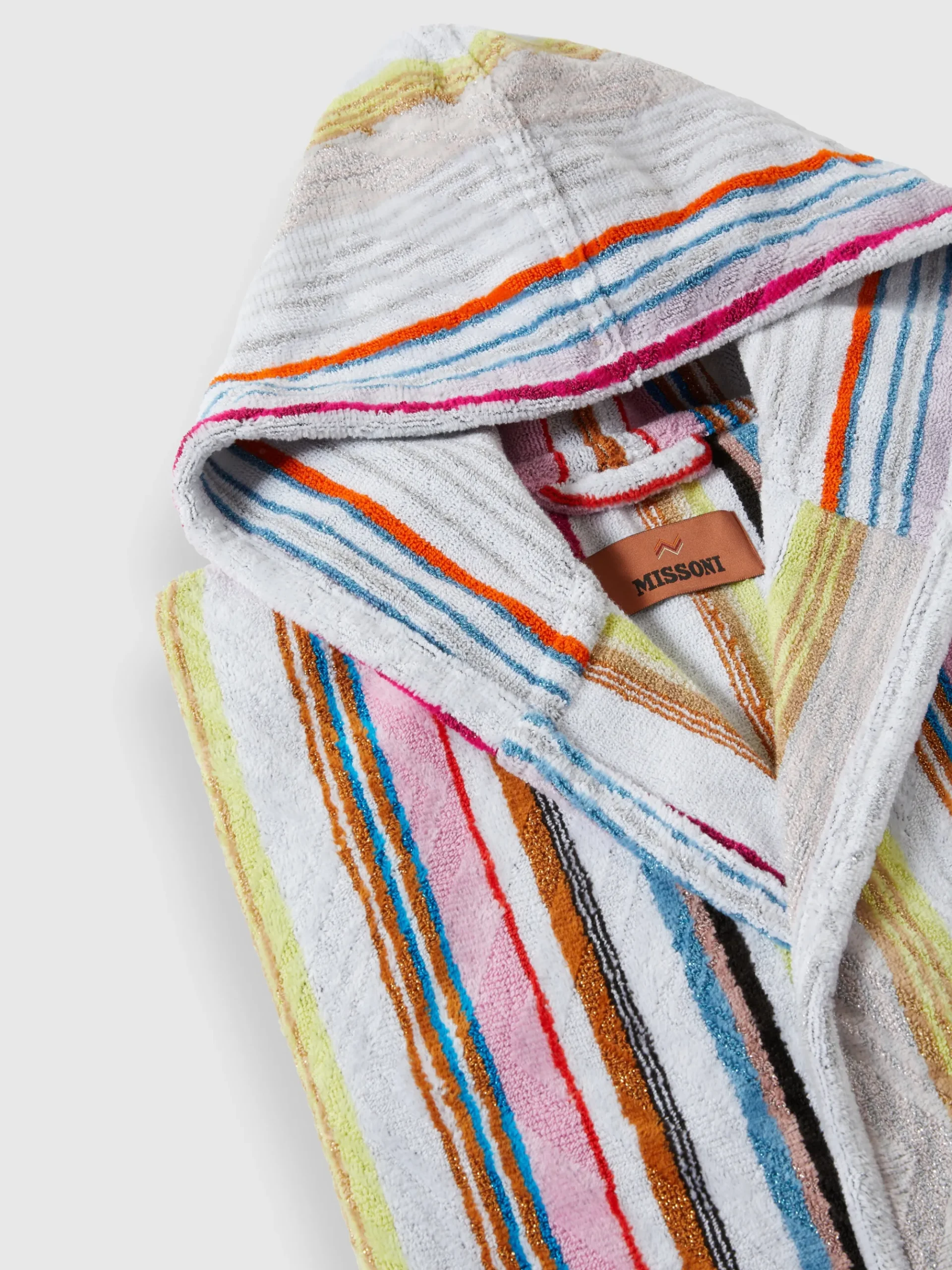 Moonshadow cotton terry bathrobe with lurex