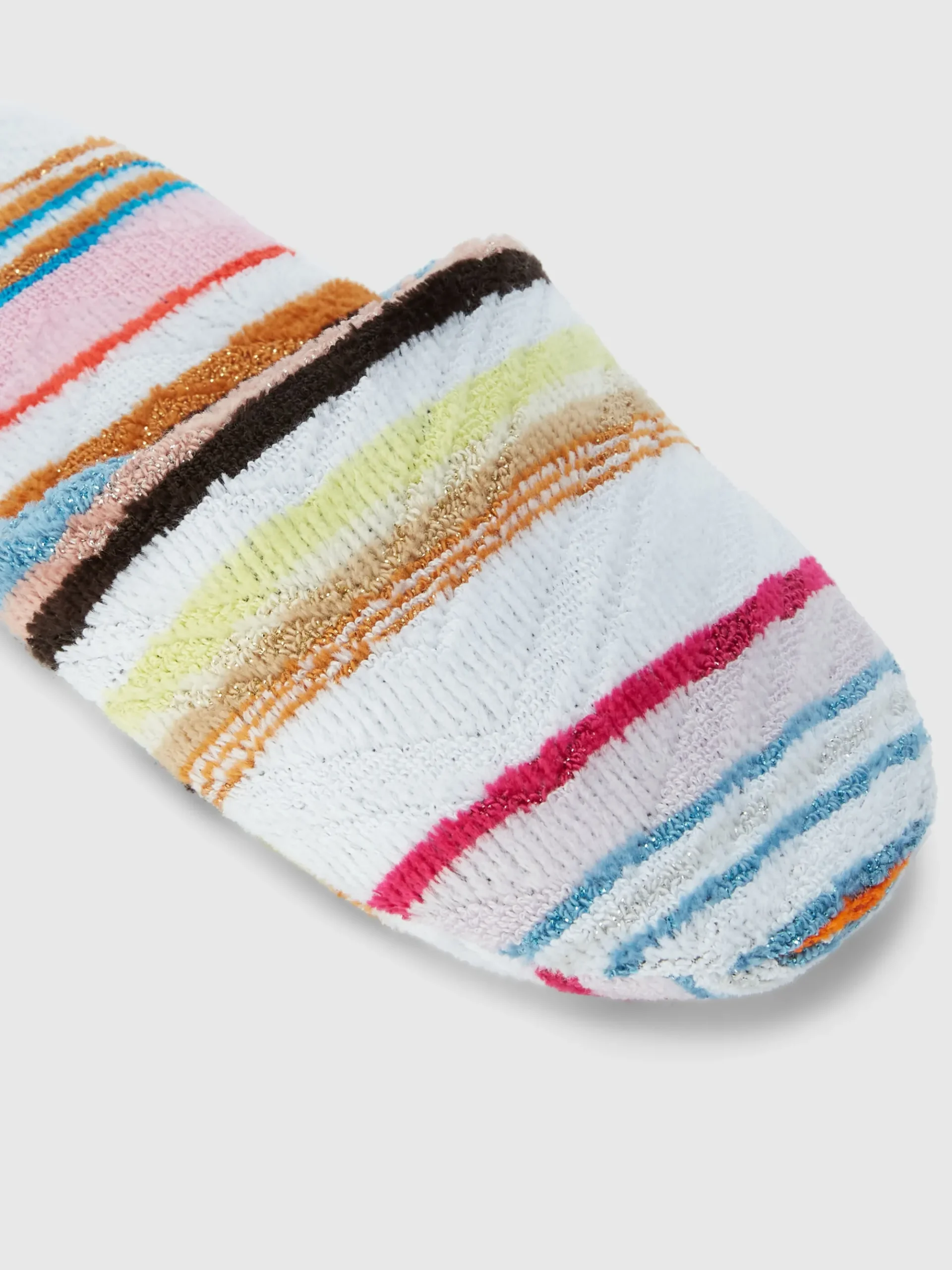 Moonshadow cotton terry slippers with lurex