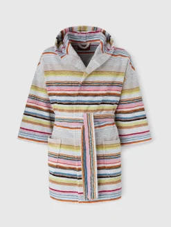 Moonshadow short cotton terry bathrobe with lurex