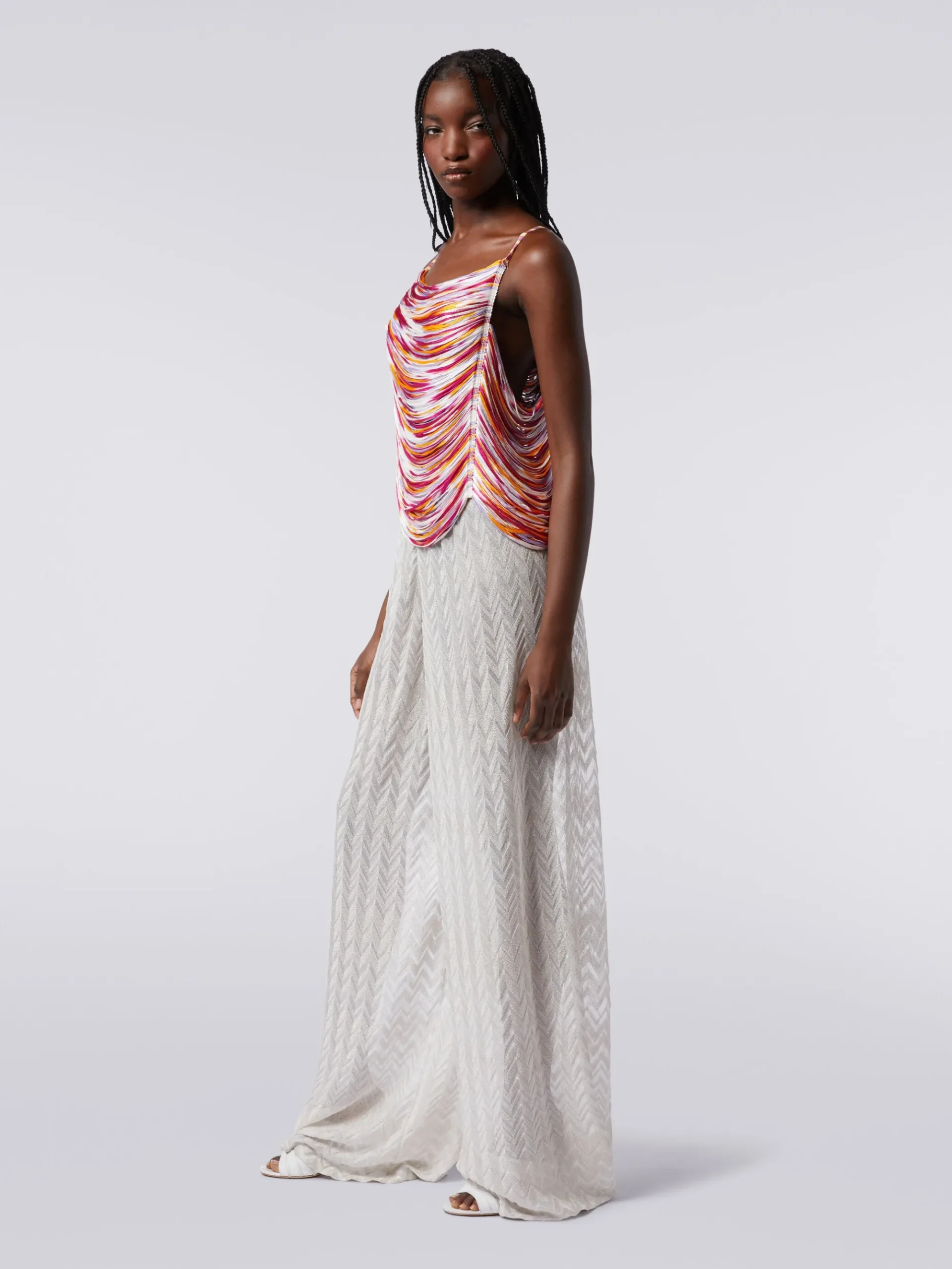 Multi-strand slub viscose top