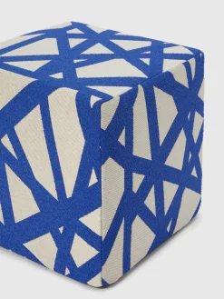 Nastri, cubic bouclé outdoor pouffe, 40x40x40 cm