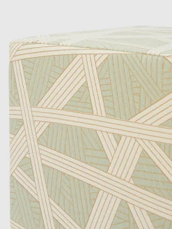 Nastri 40x40x40 cm footstool cube with contrasting stitching