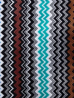 Neoclassic 2-piece bath towel set in cotton terry with zigzag pattern
