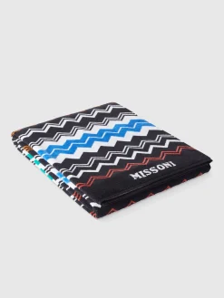 Neoclassic 180x100 cm beach towel in zigzag cotton terry