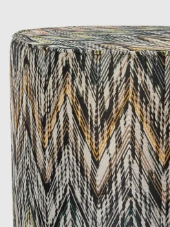 NY cylindrical pouffe 40x30 cm with chevron pattern