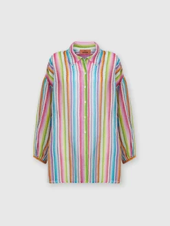 Oversized printed silk and cotton shirt