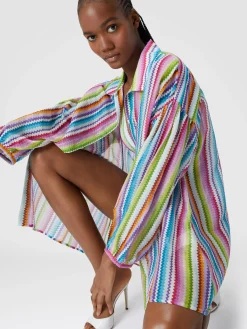 Oversized printed silk and cotton shirt
