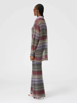 Oversized shirt with lamé lace pattern