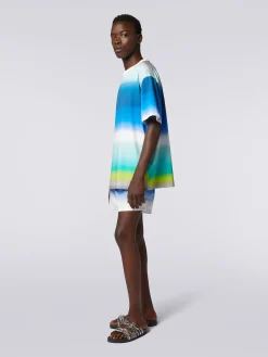 Oversized T-shirt in cotton with dégradé print