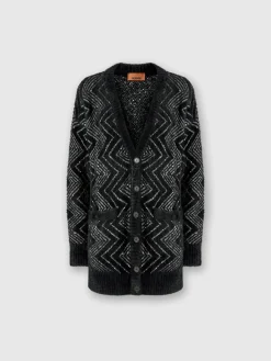 Oversized zig zag cardigan with sequins