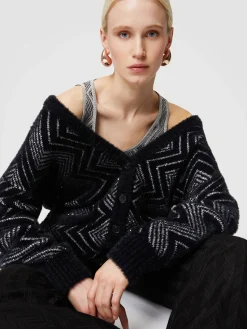 Oversized zig zag cardigan with sequins