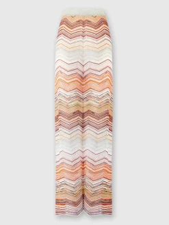 Palazzo chevron lamé trousers with sequins