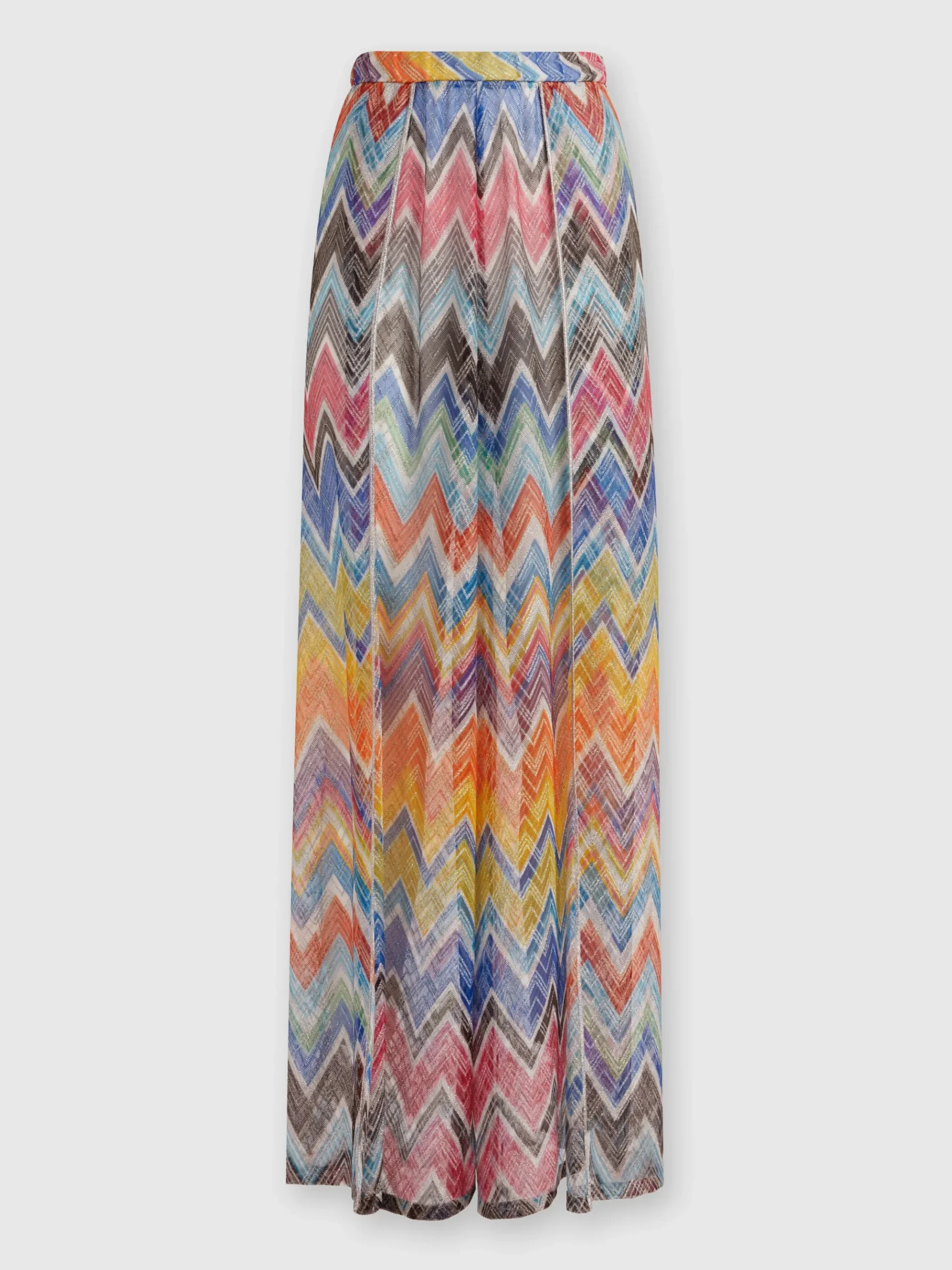 Palazzo trousers with zigzag print and lurex