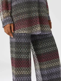 Palazzo-pants with lamé lace motif