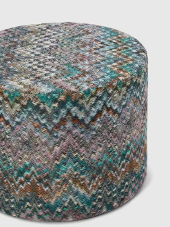 Parrot cylindrical pouffe 40x30 cm with zigzag pattern
