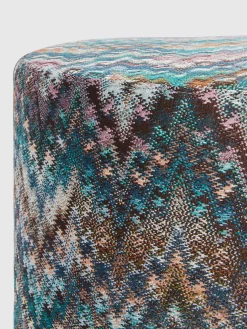 Parrot cylindrical pouffe 40x30 cm with zigzag pattern