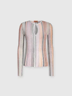 Partialized ribbed sweater with sequins