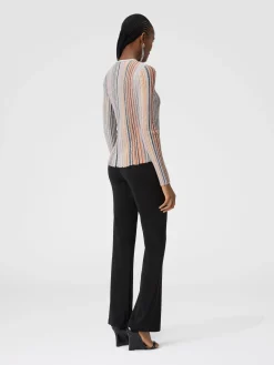 Partialized ribbed sweater with sequins