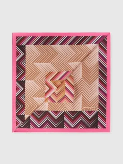 Patchwork print silk scarf