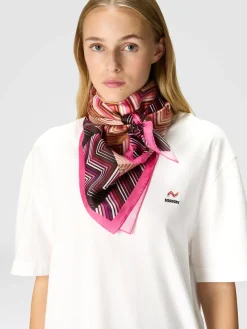 Patchwork print silk scarf