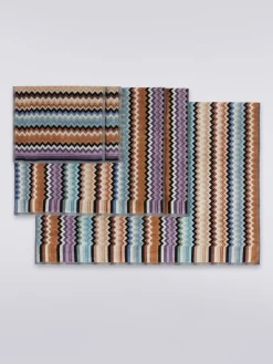 5-piece Adam bath towel set in chevron cotton terry