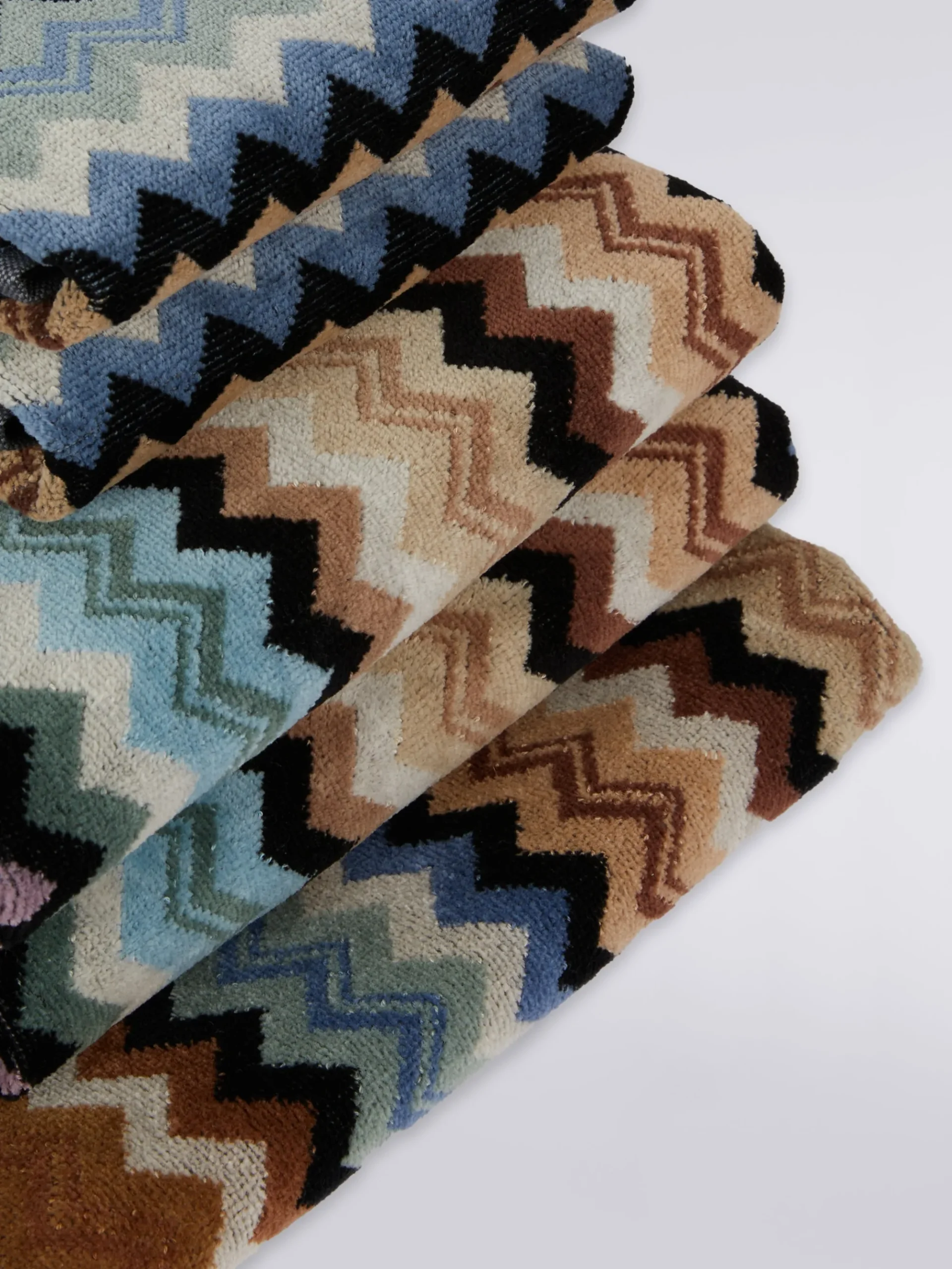 5-piece Adam bath towel set in chevron cotton terry