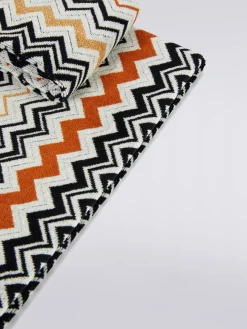 2-piece Bernard bath towel set in chevron cotton terry