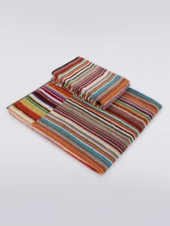 2-piece Jazz bath towel set in striped cotton terry