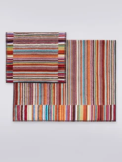 2-piece Jazz bath towel set in striped cotton terry