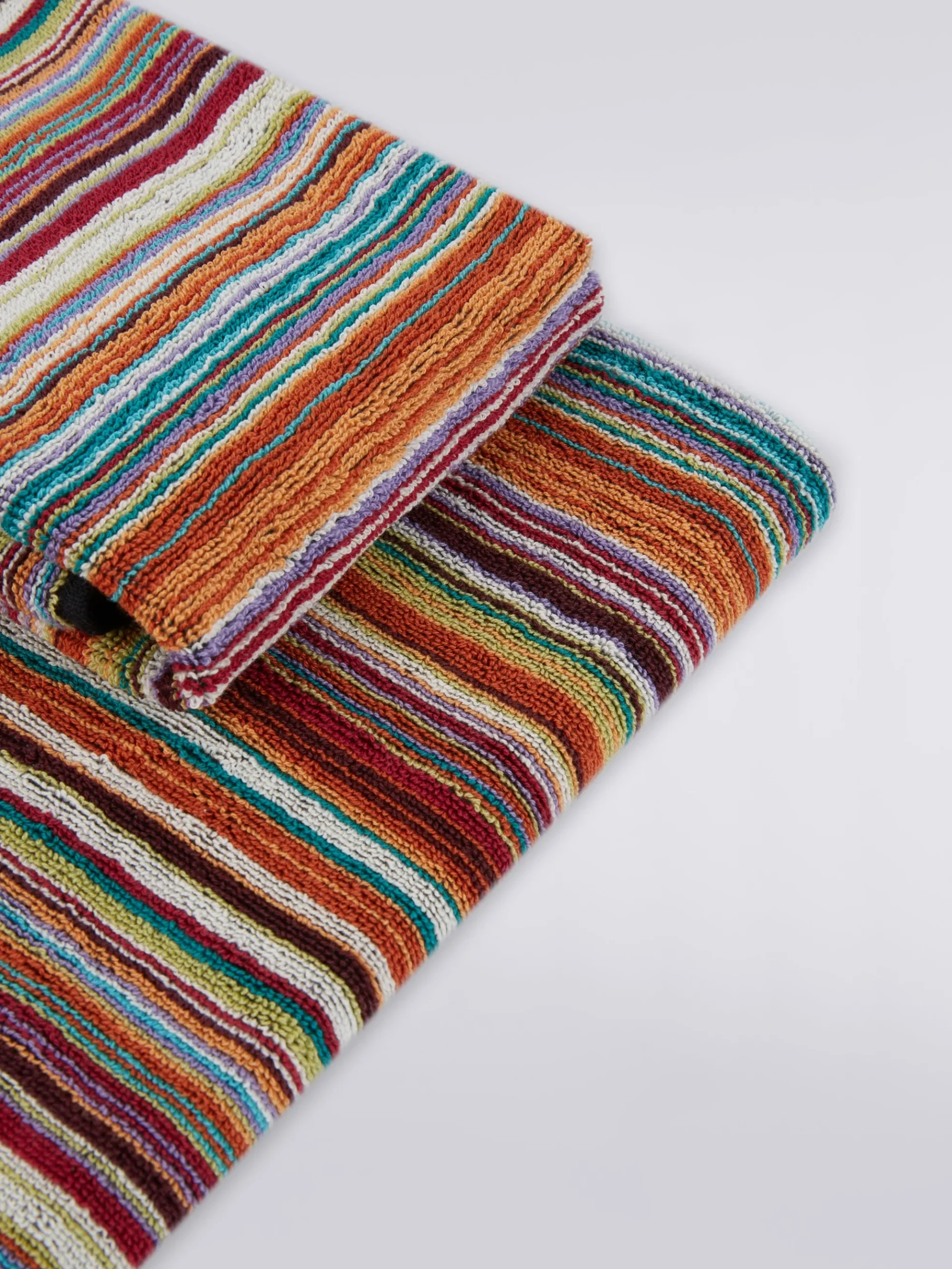 2-piece Jazz bath towel set in striped cotton terry
