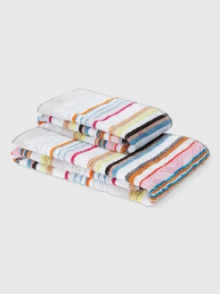 2-piece Moonshadow bath towel set in cotton terry with lurex