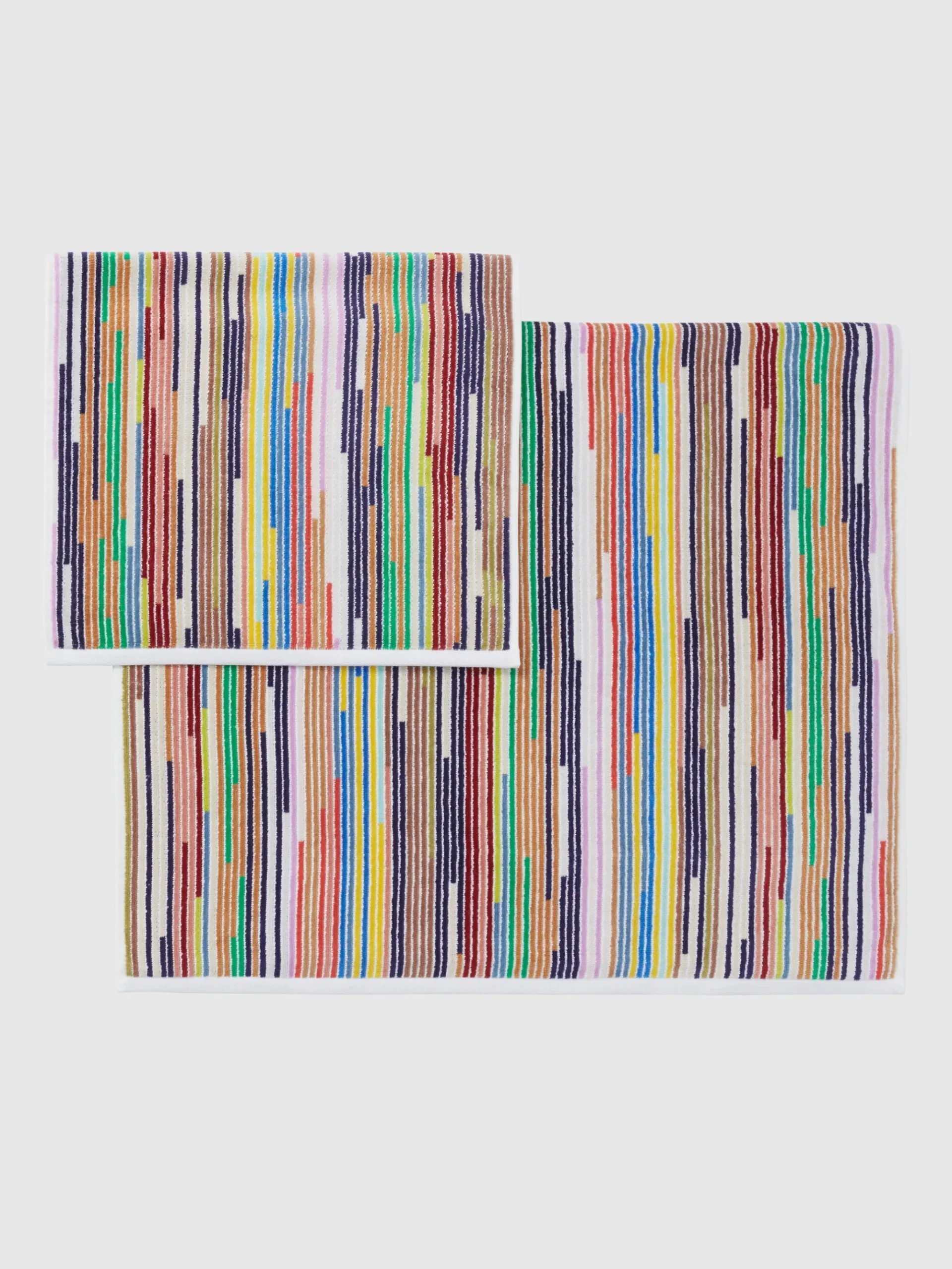 2-piece set of Melody bath towels in slub cotton terry