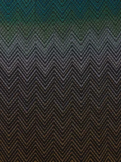 Plaid blanket 135x195 cm chevron wool blend with fringes