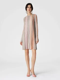 Pleated dress with sequins