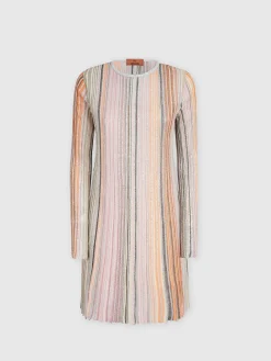 Pleated dress with sequins