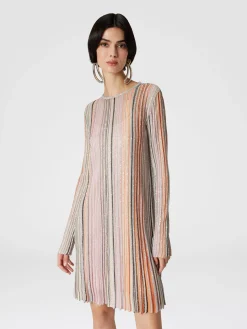 Pleated dress with sequins