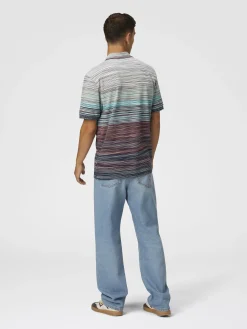 Polo shirt in shaded slub cotton piqué