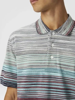Polo shirt in shaded slub cotton piqué