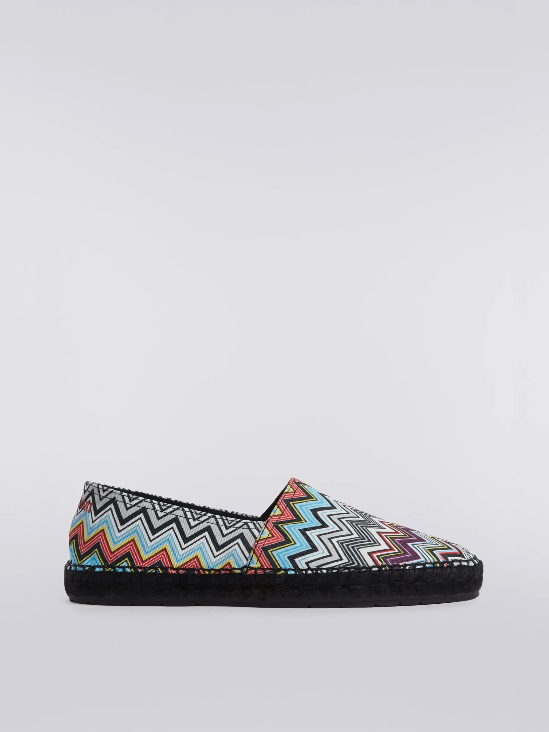 Printed canvas flat espadrilles with logo inscription