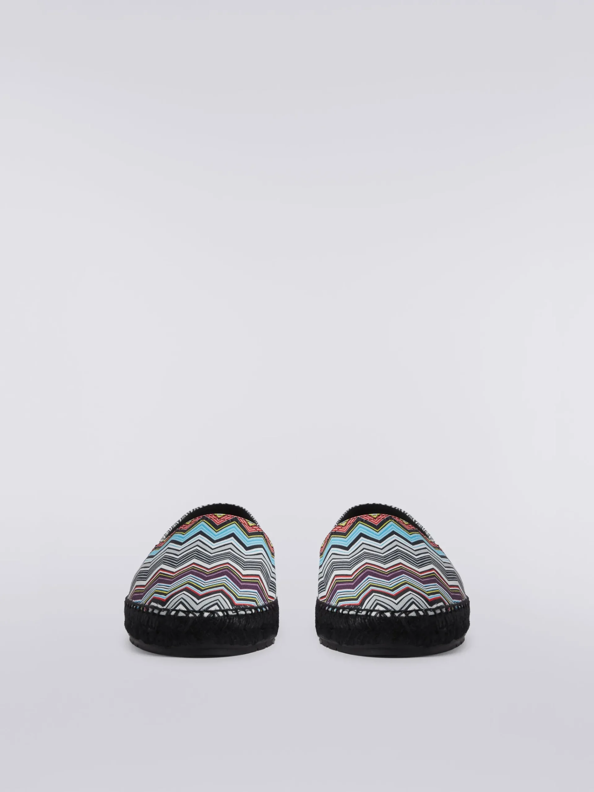 Printed canvas flat espadrilles with logo inscription