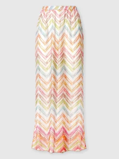 Printed tulle cover-up palazzo trousers