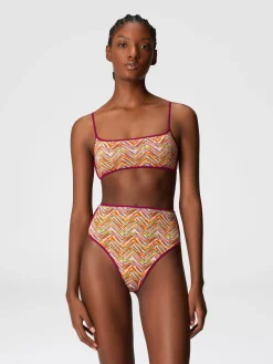 Reversible bikini with print and high bottom