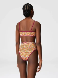 Reversible bikini with print and high bottom