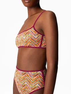 Reversible bikini with print and high bottom
