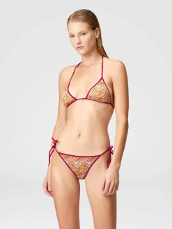 Reversible triangle bikini with print
