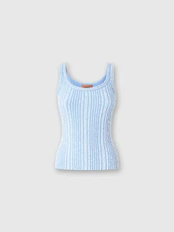 Ribbed tank top with sequins