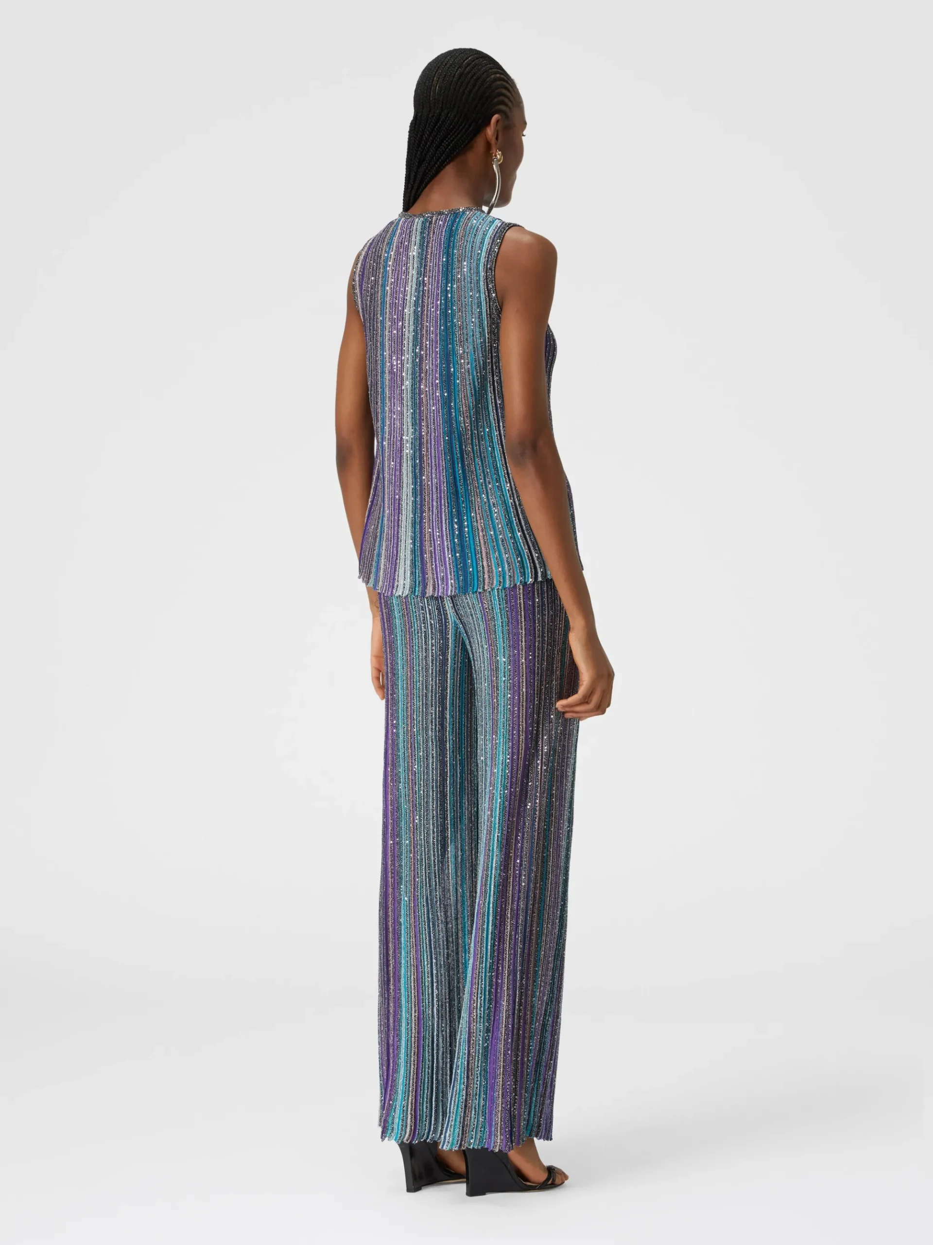 Ribbed trousers with sequins